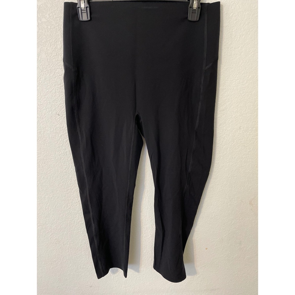 SPANX Black Compression Leggings Capris Cropped Athletic Workout Athleisure L